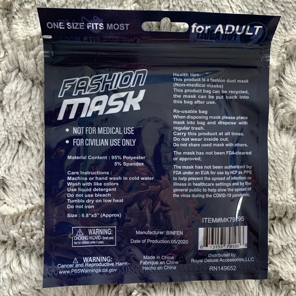 Wholesale Men’s Fashion Masks NIB Z - Picture 11 of 11